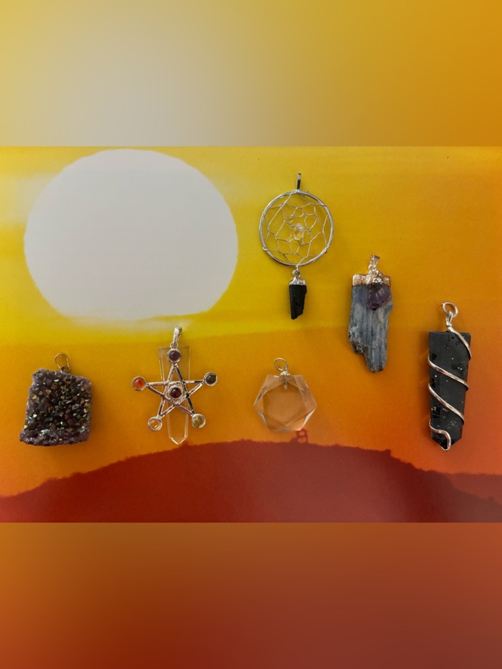 🔮 6 Piece Healing Crystal Pendant Necklace Set 🎁